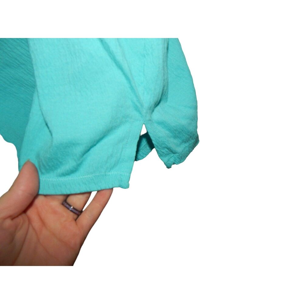 CC HUGHES women's plus size 2X xx-large teal blue short sleeve shirt top t-shirt - Picture 4 of 7